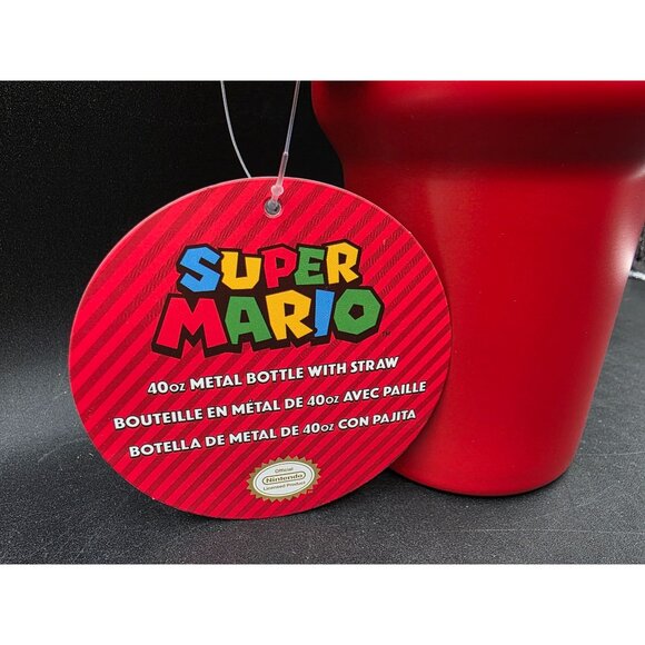 Super Mario 40oz Metal Tumbler With Straw Red - Picture 2 of 8